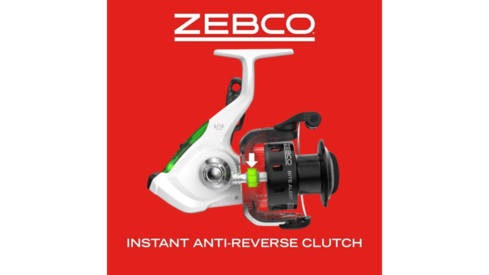 Zebco Bite Alert Spinning Reel and Rod Combo, 7ft 2-PC Fiberglass Pole, Extended EVA Handle, SZ 60 Reel, Pre-Spooled w/ 20lb Zebco Line, 4.9-1 Ratio, Black/White, BA60702MHA.NS3