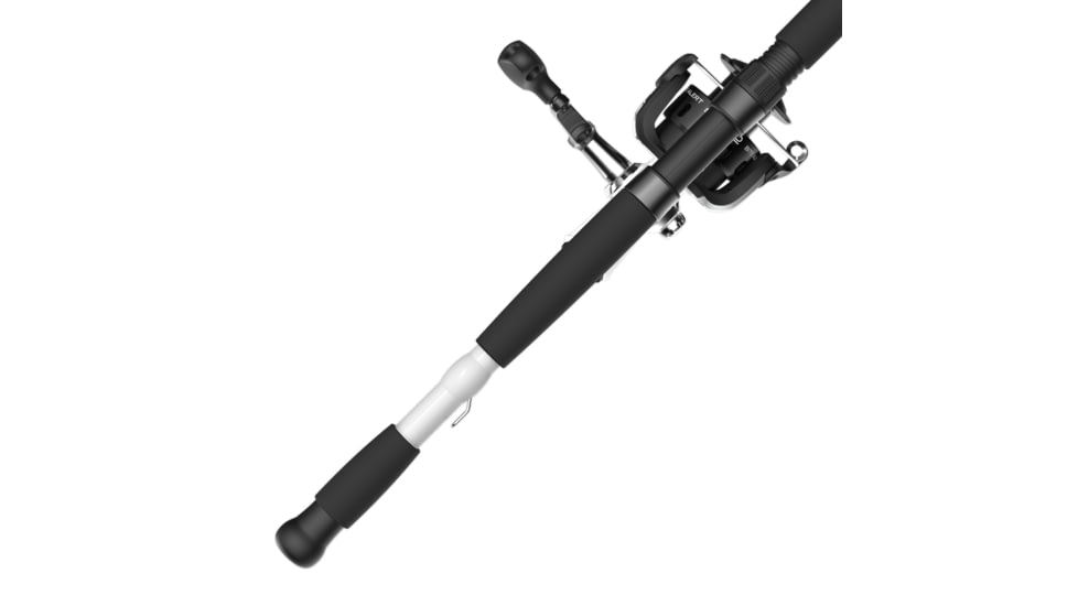 Zebco Bite Alert Spinning Reel and Rod Combo, 7ft 2-PC Fiberglass Pole, Extended EVA Handle, SZ 60 Reel, Pre-Spooled w/ 20lb Zebco Line, 4.9-1 Ratio, Black/White, BA60702MHA.NS3