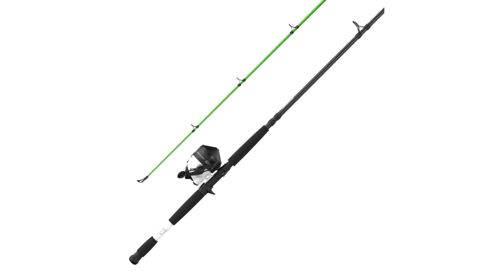 Zebco Bite Alert Spincast Reel and Rod Combo, 7ft 2-PC Fiberglass Rod w/ Built-in Hook Keeper, Electronic Bite Alert Reel w/ Ceramic Pick-Up Pin and Dial-Adjustable Drag, BA808J702MHA.NS3