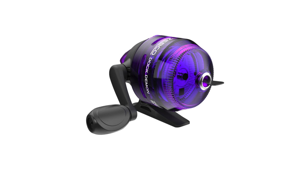 Zebco Dock Demon Spincast Reel and Rod Combo, 30in 1-PC Fiberglass Pole w/ EVA Handle, QuickSet Anti-Reverse Reel, Pre-Spooled w/ 6lb Zebco Line, Purple, DOCKPRSC301M.FB6