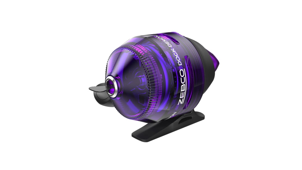 Zebco Dock Demon Spincast Reel and Rod Combo, 30in 1-PC Fiberglass Pole w/ EVA Handle, QuickSet Anti-Reverse Reel, Pre-Spooled w/ 6lb Zebco Line, Purple, DOCKPRSC301M.FB6