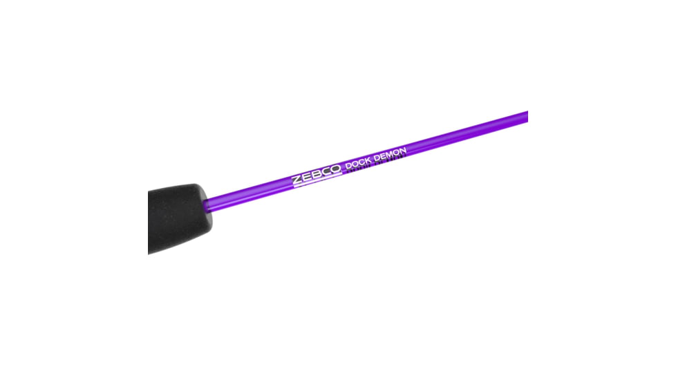 Zebco Dock Demon Spincast Reel and Rod Combo, 30in 1-PC Fiberglass Pole w/ EVA Handle, QuickSet Anti-Reverse Reel, Pre-Spooled w/ 6lb Zebco Line, Purple, DOCKPRSC301M.FB6