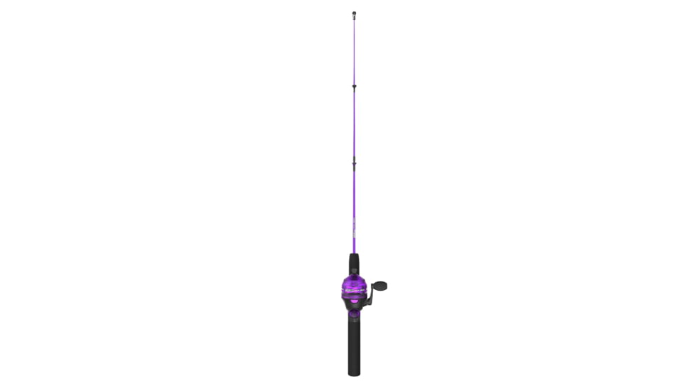 Zebco Dock Demon Spincast Reel and Rod Combo, 30in 1-PC Fiberglass Pole w/ EVA Handle, QuickSet Anti-Reverse Reel, Pre-Spooled w/ 6lb Zebco Line, Purple, DOCKPRSC301M.FB6