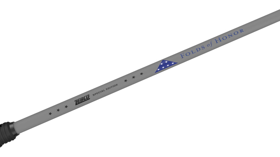 Zebco Folds Of Honor Spincast Combo, Medium-Light Power, 6 ft, Silver/Black, FOHS20602MA.NS4