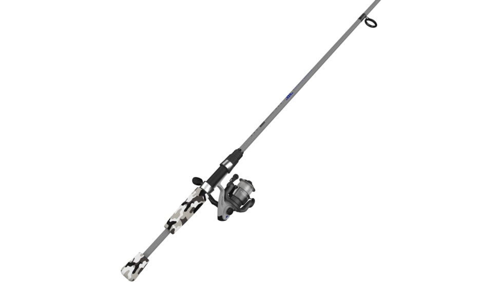 Zebco Folds Of Honor Spinning Combo Rod, 6ft, Medium, Moderate-Fast, 2 Pieces, Gray/Black, FOHS20602MA.NS4