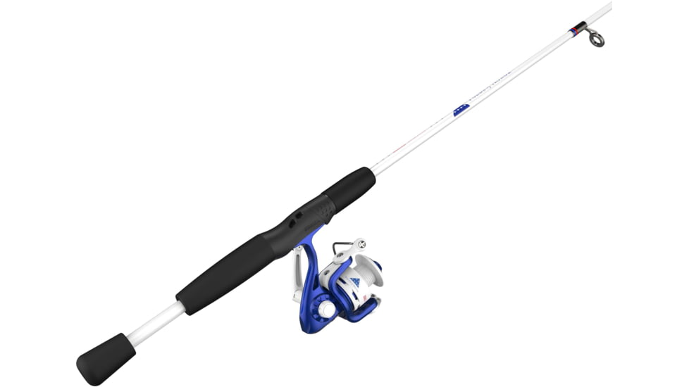 Zebco Folds Of Honor Spinning Combo Rod, 6ft, Medium, Moderate-Fast, 2 Pieces, Blue/White, FOHLS20602M.NS4