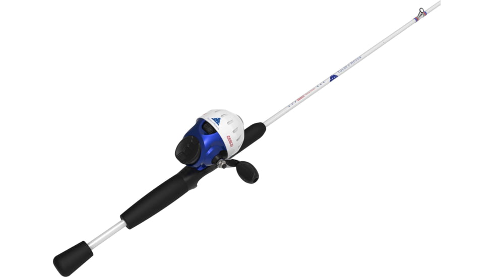 USED Zebco Folds Of Honor Spincast Combo, Moderate-Fast Action, 2 Piece, Black/Gray, FOHLC3602M.NS4, EDEMO1