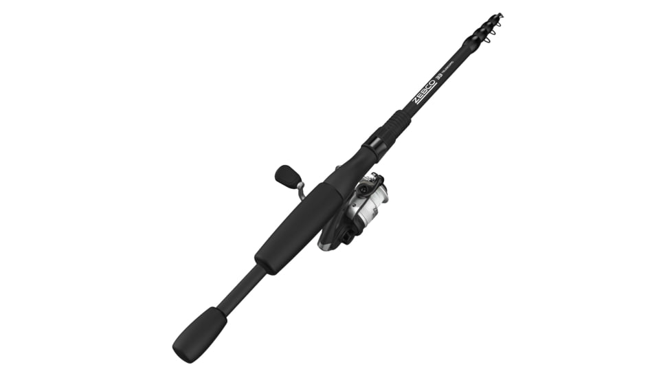 Zebco 33 Micro Spinning Reel and Telescopic Rod Combo, Extendable 19in to 5ft Telescopic Pole w/ ComfortGrip Rod Handle, QuickSet Anti-Reverse Reel, Silver/Black, 33MS505ULTELA.FB4