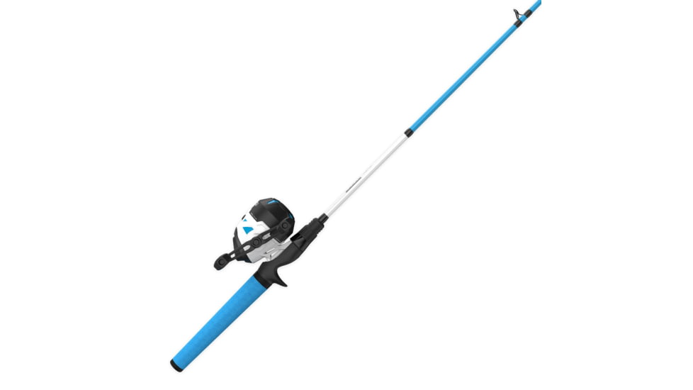 Zebco Roam Spincast Reel and Rod Combo, 6ft 2-PC Fiberglass Pole w/ ComfortGrip Handle, QuickSet Anti-Reverse Reel, Pre-Spooled w/ 10lb Zebco Line, Blue, ROAMBLSC602M.NS3