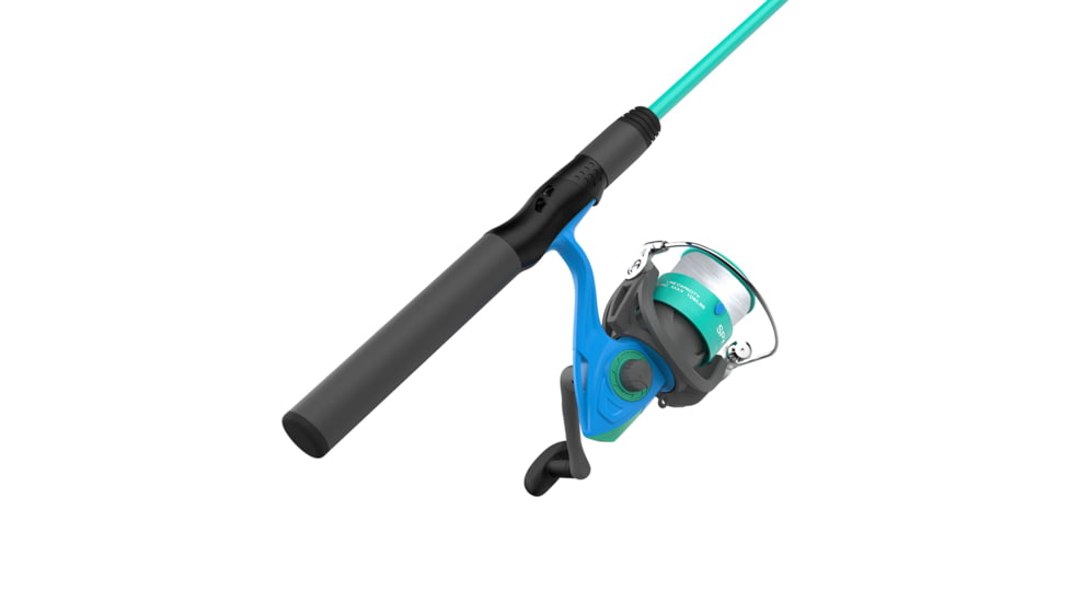Zebco Spyn 40 Salt Fisher Spinning Reel and Rod Combo, 6ft 6in 2-PC Telescopic Rod, Med-Heavy, Mod-Fast, SZ 40 Reel, 7-PC Strike King Tackle Kit, Blue/Green, SPYN40SK662MH.FB4
