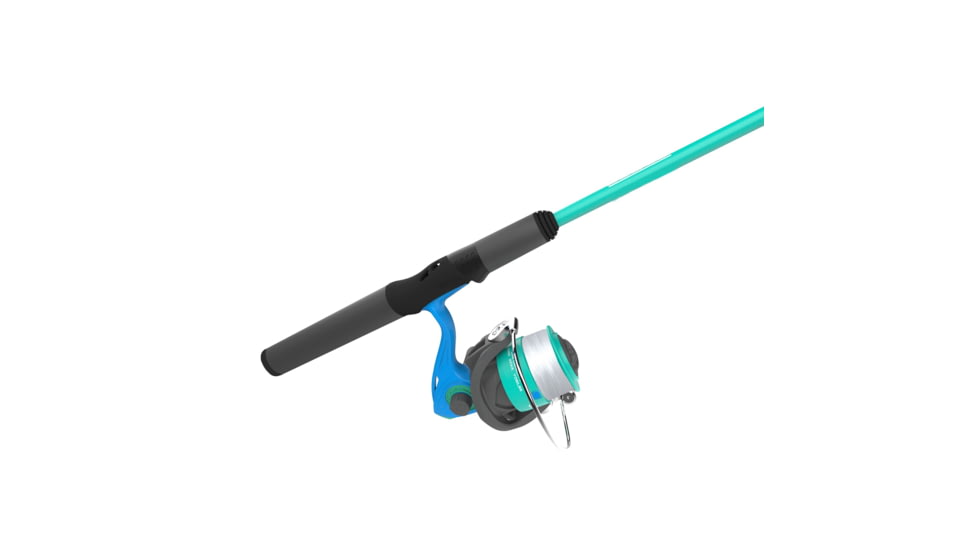 Zebco Spyn 40 Salt Fisher Spinning Reel and Rod Combo, 6ft 6in 2-PC Telescopic Rod, Med-Heavy, Mod-Fast, SZ 40 Reel, 7-PC Strike King Tackle Kit, Blue/Green, SPYN40SK662MH.FB4
