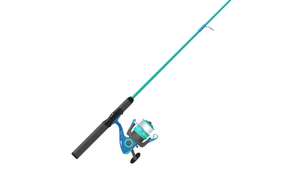 Zebco Spyn 40 Salt Fisher Spinning Reel and Rod Combo, 6ft 6in 2-PC Telescopic Rod, Med-Heavy, Mod-Fast, SZ 40 Reel, 7-PC Strike King Tackle Kit, Blue/Green, SPYN40SK662MH.FB4