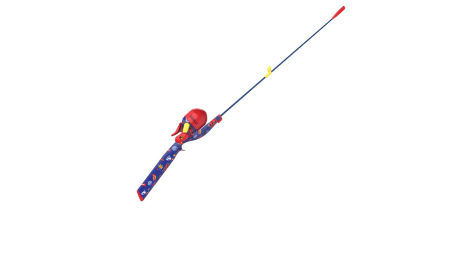 Zebco Youth Superman Floating Spincast Reel and Rod Combo, 29in Fiberglass Rod, Light, Moderate, SZ 20 Reel, RH Retrieve, Pre-Spooled w/ 6lb Line, Blue, YFCSUPERMAN.FB6
