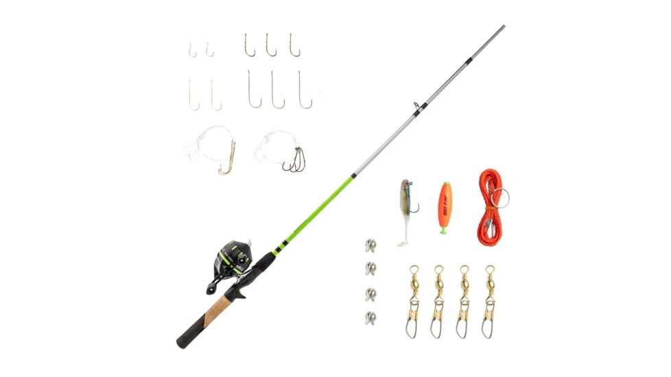 Zebco Ready Tackle Lake/Pond 6 ft Spincast Combo w/Eagle Claw Tackle, 2 Pieces