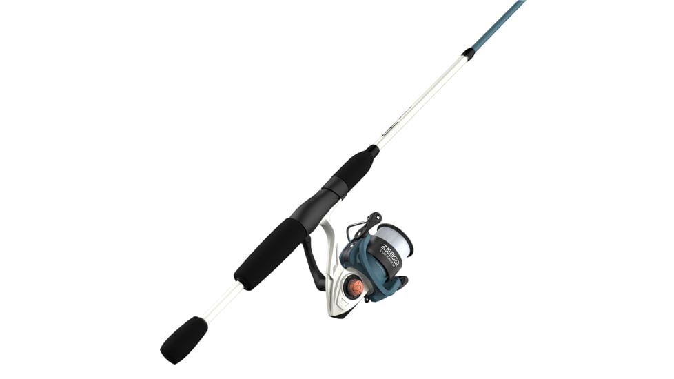 Zebco Custom-Z Spinning Reel and Rod Combo, 6ft 6in 2-PC Telescopic Rod, Medium, Moderate-Fast, SZ 30 Reel, 14-PC Strike King Tackle Kit, Blue/White, CZ30SK662M.FB4