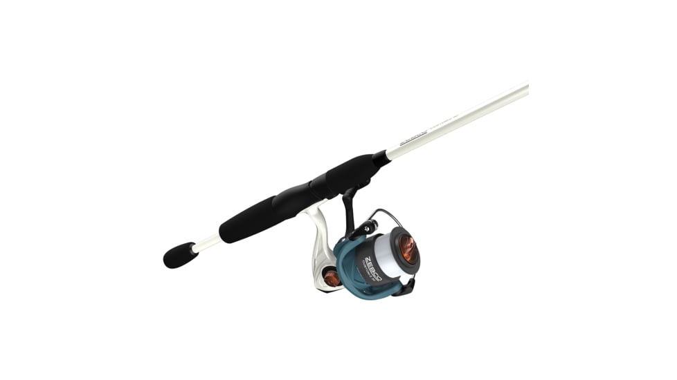 Zebco Custom-Z Spinning Reel and Rod Combo, 6ft 6in 2-PC Telescopic Rod, Medium, Moderate-Fast, SZ 30 Reel, 14-PC Strike King Tackle Kit, Blue/White, CZ30SK662M.FB4