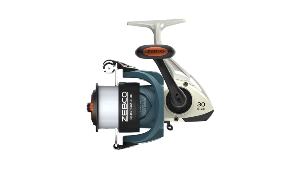 Zebco Custom-Z Spinning Reel and Rod Combo, 6ft 6in 2-PC Telescopic Rod, Medium, Moderate-Fast, SZ 30 Reel, 14-PC Strike King Tackle Kit, Blue/White, CZ30SK662M.FB4