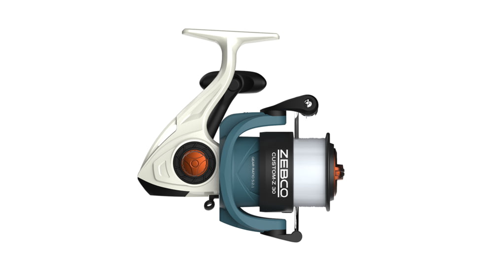 Zebco Custom-Z Spinning Reel and Rod Combo, 6ft 6in 2-PC Telescopic Rod, Medium, Moderate-Fast, SZ 30 Reel, 14-PC Strike King Tackle Kit, Blue/White, CZ30SK662M.FB4