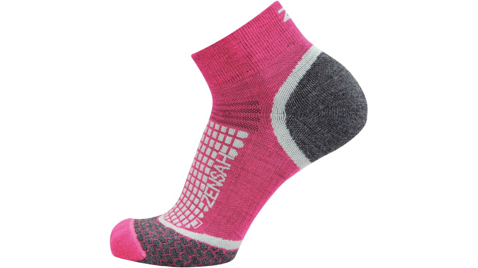 Zensah Grit Run Sock Qtr H.pink Large 8564-147-05