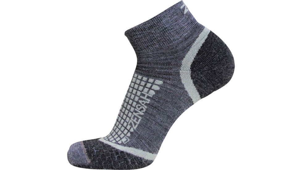 Zensah Grit Run Sock Qtr Grey Medium 8564-251-04