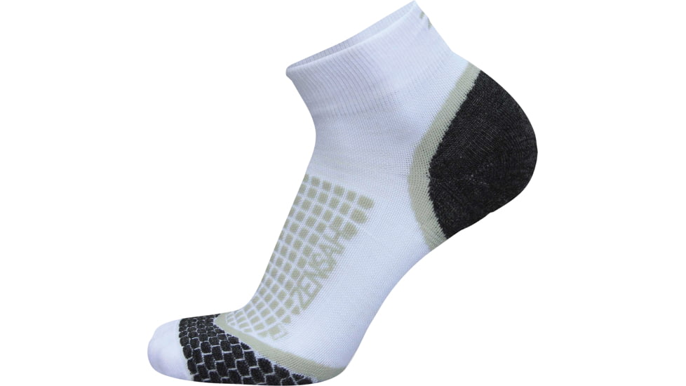 Zensah Grit Run Sock Qtr White Medium 8564-101-04