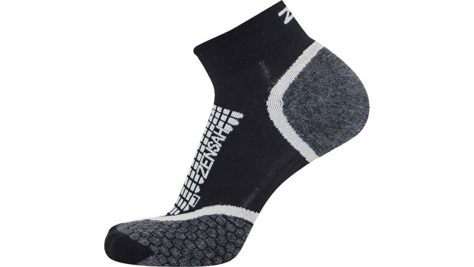 Zensah Grit Run Sock Qtr Black Small 8564-100-03
