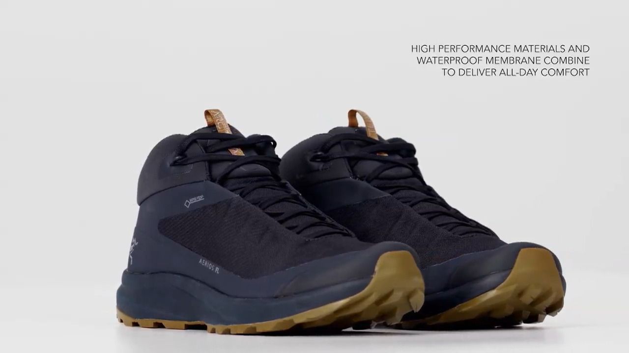 opplanet arcteryx mens aerios fl mid gtx hiking shoes cobalt moon yukon video