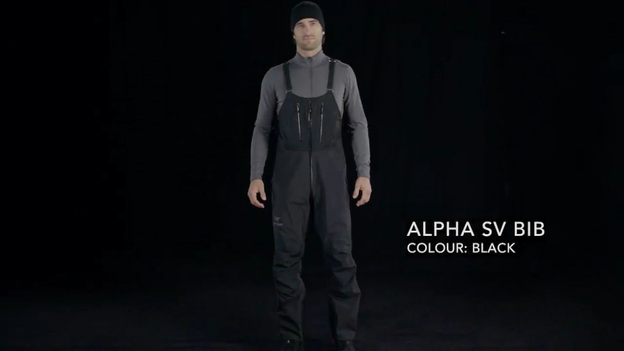 opplanet arcteryx mens alpha sv bib black video