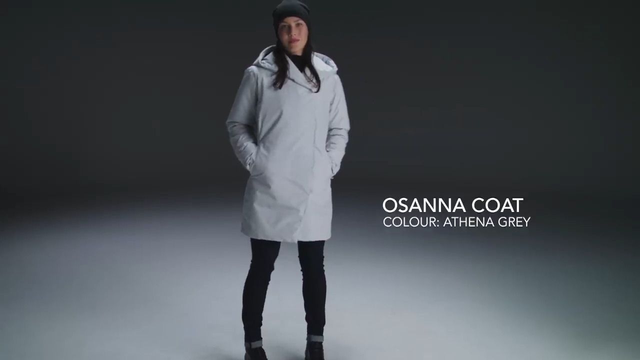 opplanet arcteryx womens osanna coat athena grey video