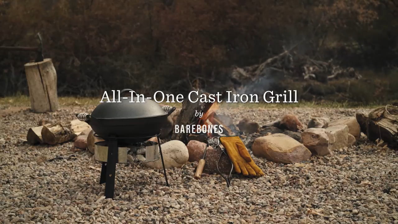 opplanet barebones all in one cast iron grill video