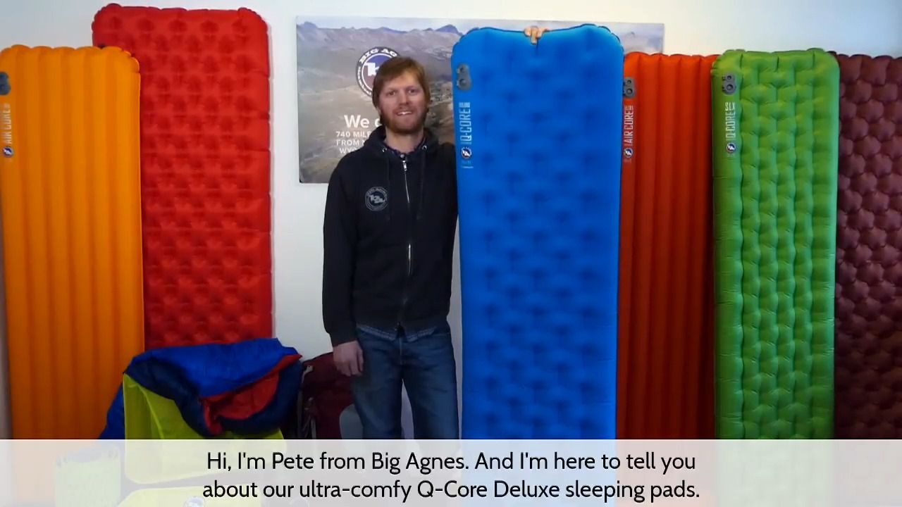 opplanet big agnes q core deluxe sleeping pad video