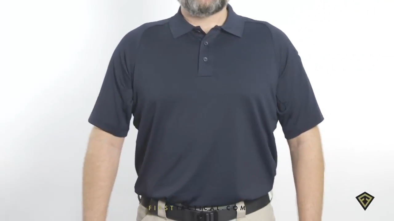 opplanet first tactical performance short sleeve polo midnight navy video
