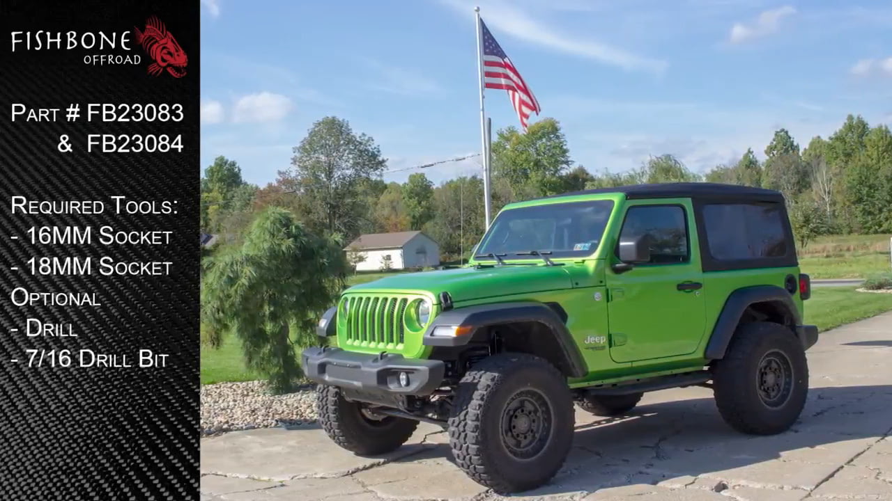 opplanet fishbone offroad fb23083 and fb23084 2 door 4 door jeep jl wrangler step slider installation guide video