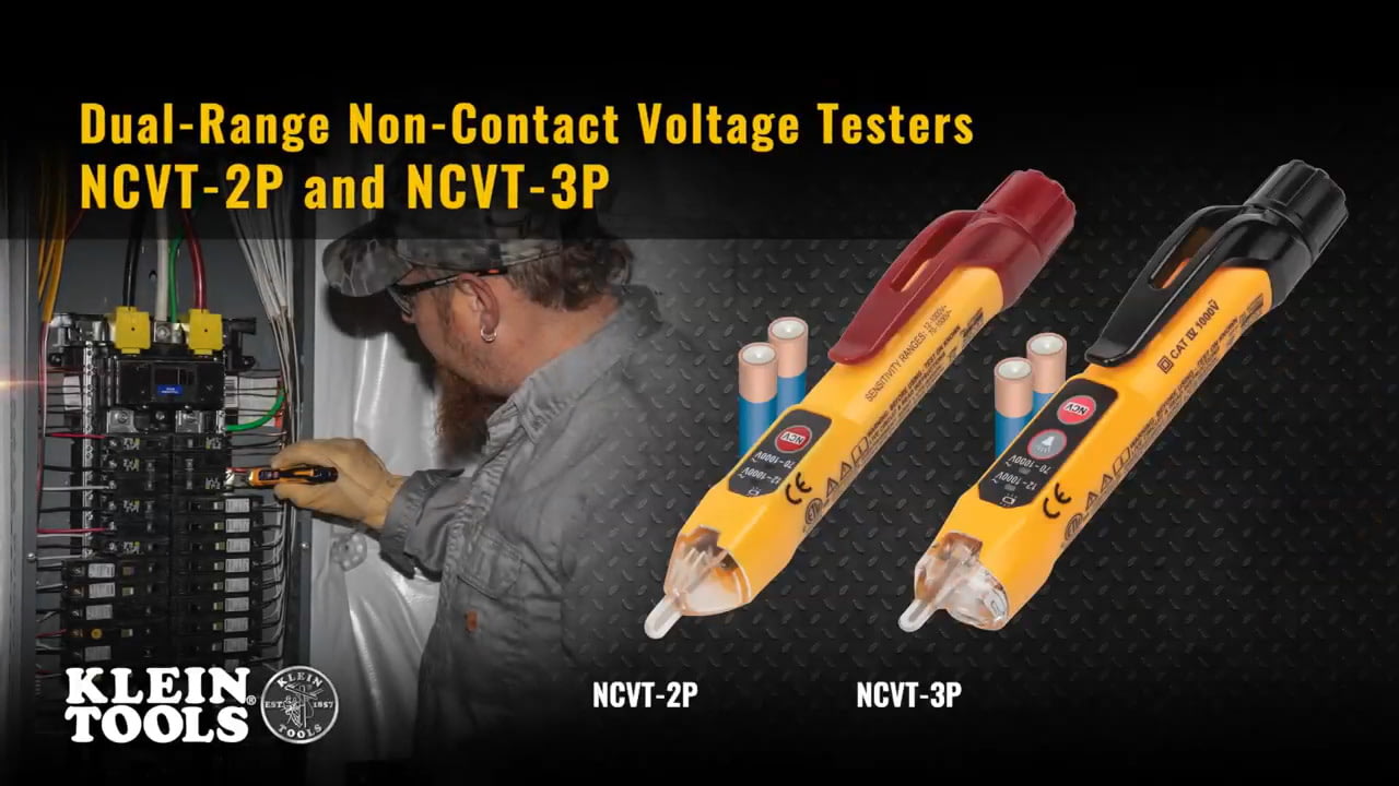 opplanet klein tools dual range non contact voltage testers ncvt 2p and ncvt 3p video