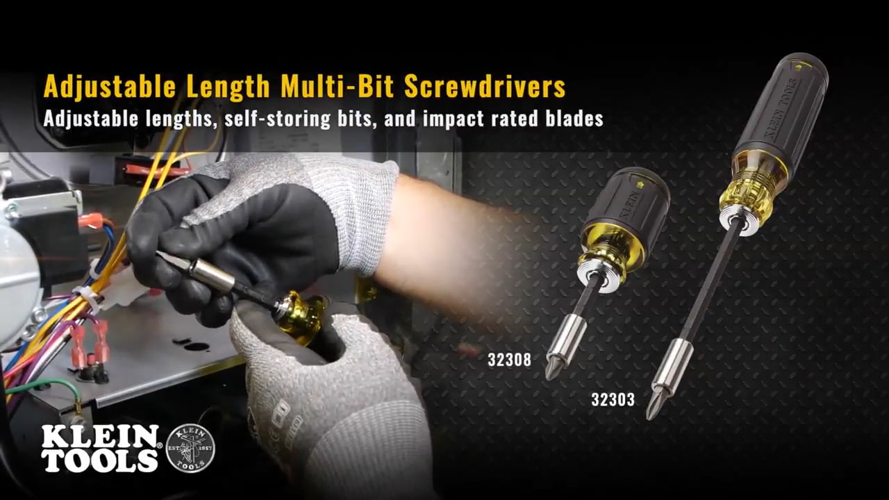 opplanet klein tools multi bit adjustable length screwdrivers 14 in 1 and 8 in 1 stubby video