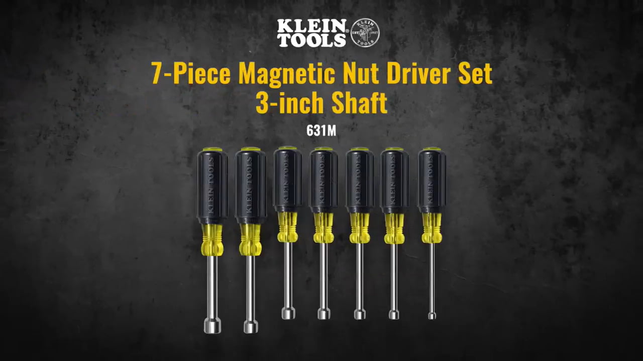 opplanet klein tools nut driver set magnetic nut drivers 3 inch shaft 7 piece 631m video