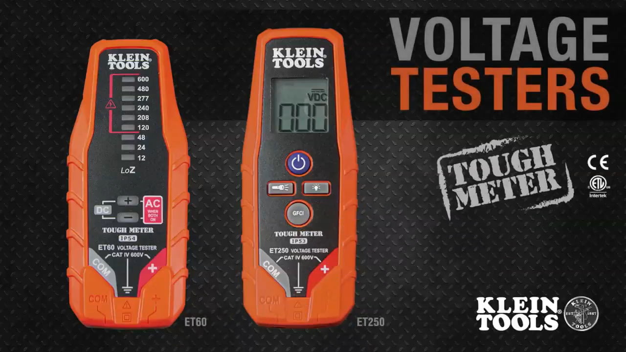 opplanet klein tools voltage testers et60 and et250 video