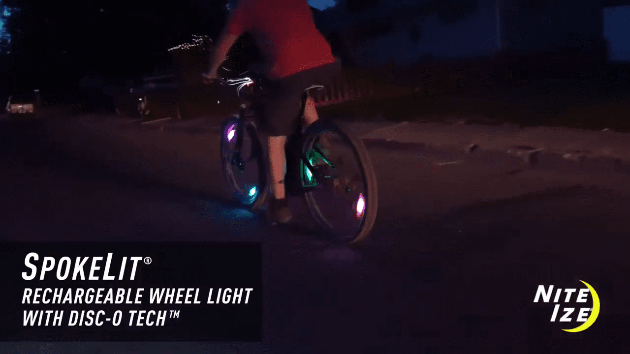opplanet nite ize spokelit rechargeable wheel light disc o tech video