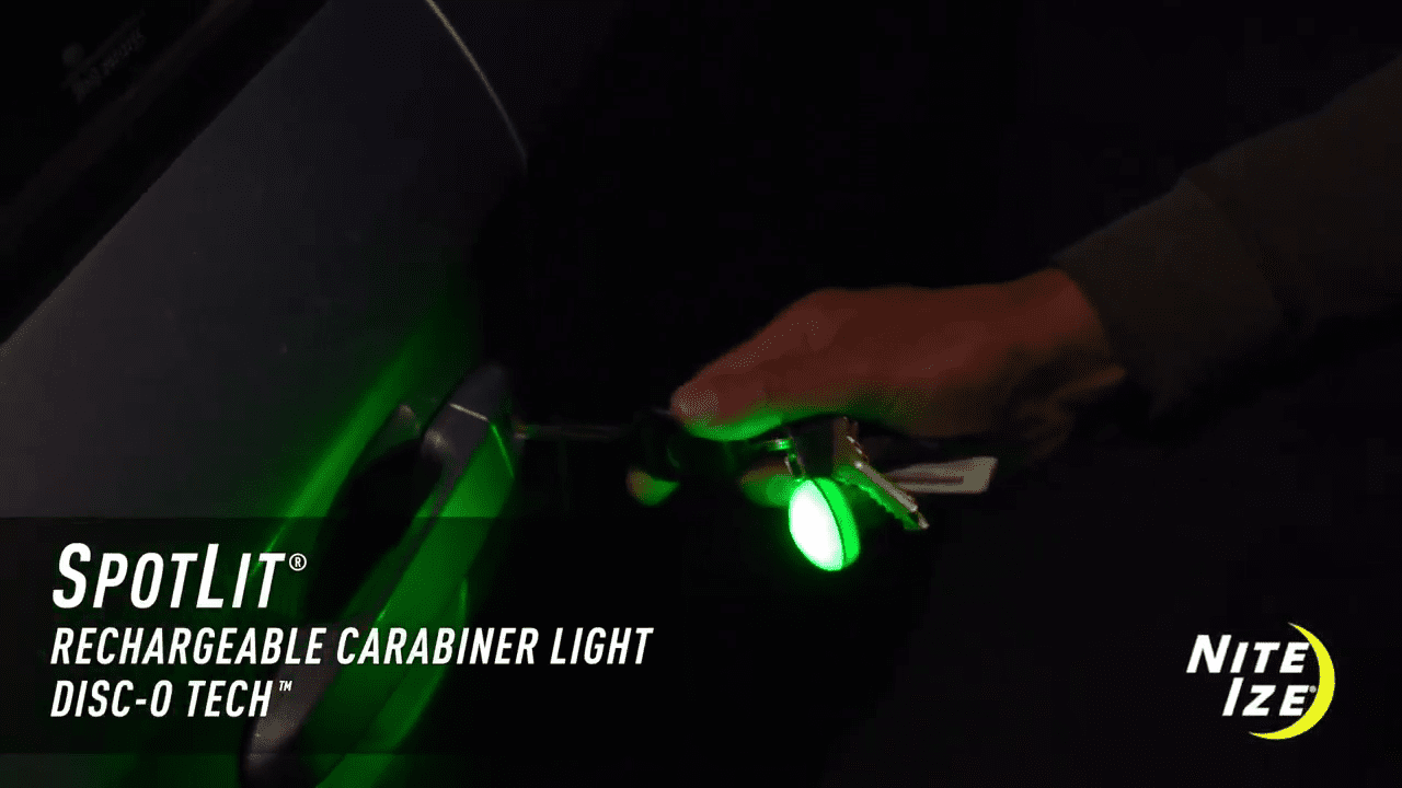opplanet nite ize spotlit rechargeable carabiner light disc o tech video
