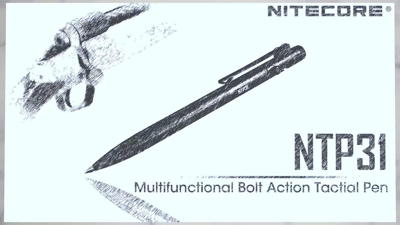 opplanet nitecore ntp31 bolt action tactical pen video