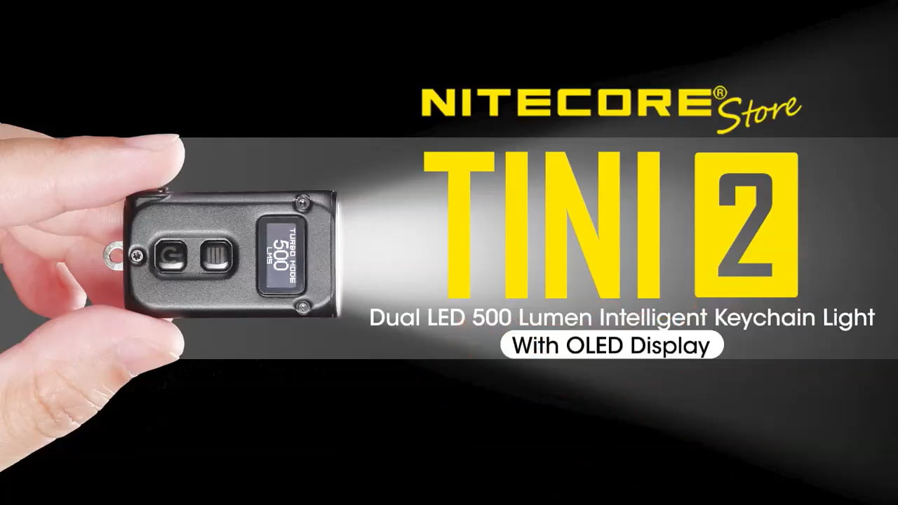 opplanet nitecore tini 2 500 lumen usb c rechargeable keychain flashlight video