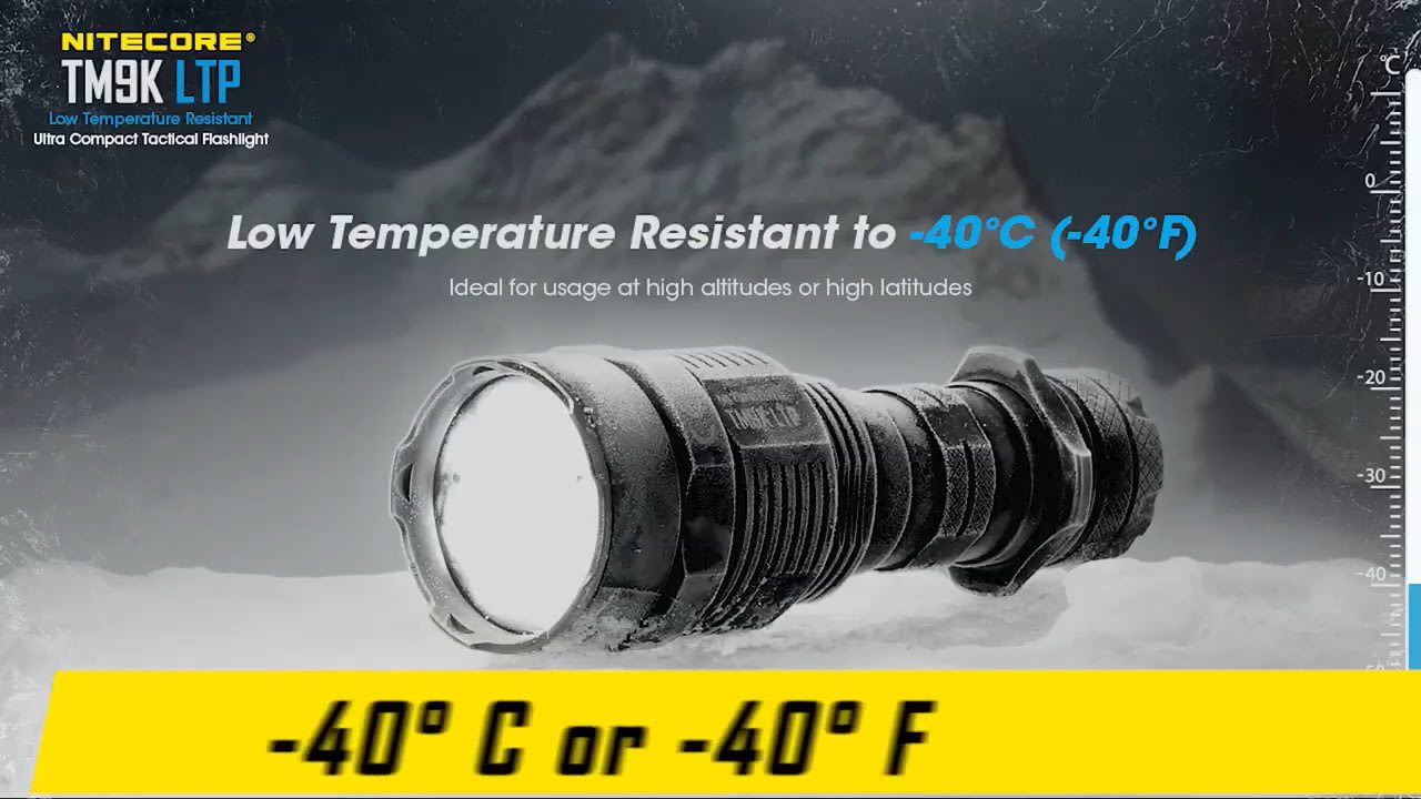 opplanet nitecore tm9k ltp 9800 lumen low temperature rechargeable flashlight video