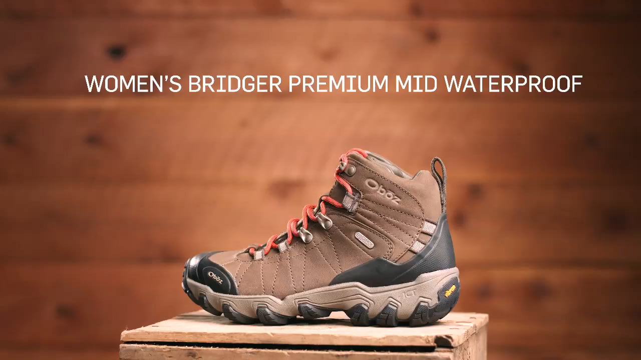 opplanet oboz bridger premium mid b dry womens video