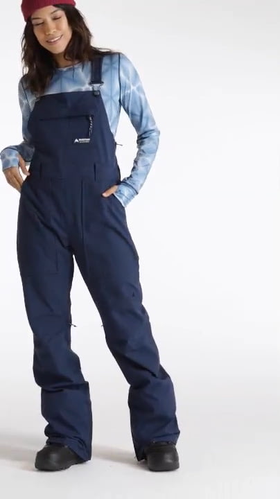 opplanet opplane burton womens avalon bib pant dress blue video
