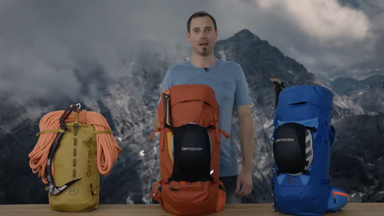 opplanet ortovox trad dry weatherproof climbing backpack video