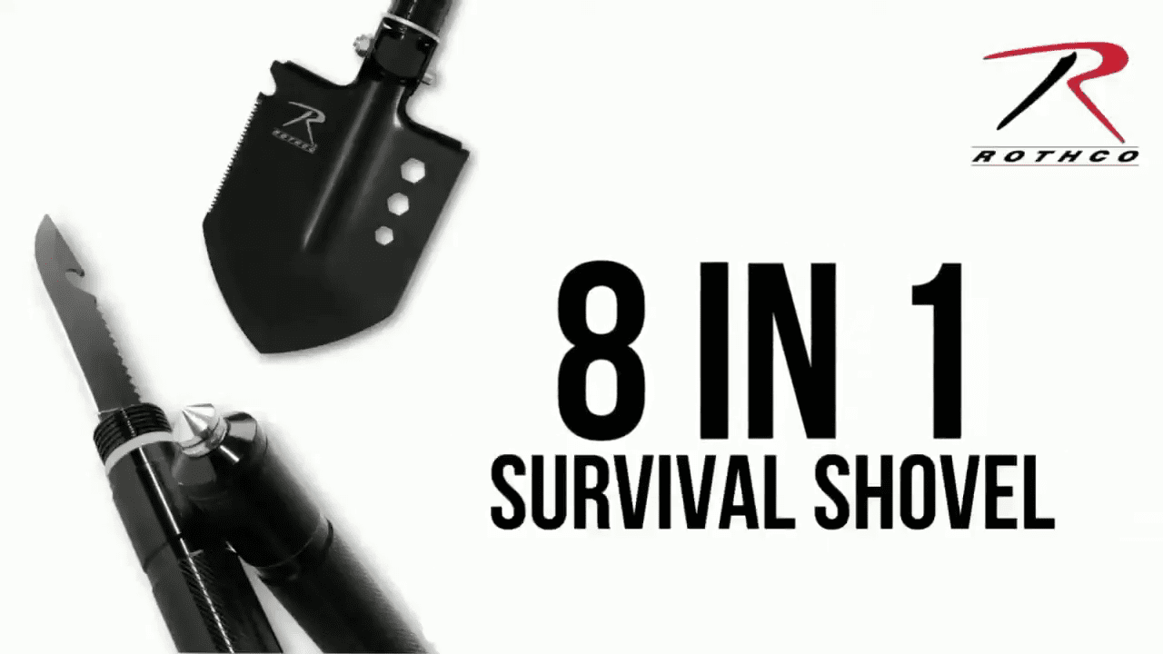 opplanet rothco 8 in 1 multi tool survival shovel portable camping entrenching tool video