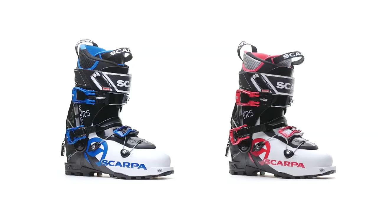 opplanet scarpa maestrale rs and gea rs ski boots video