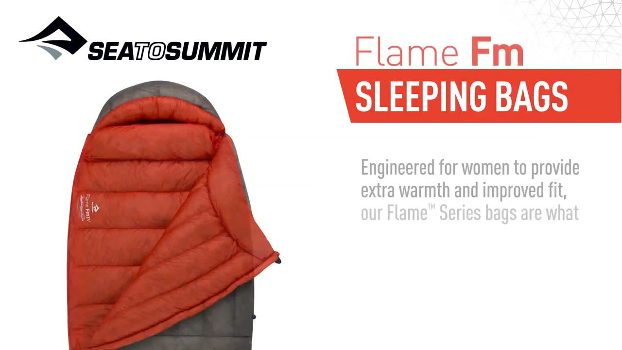 opplanet sea to summit flame womens sleeping bag video