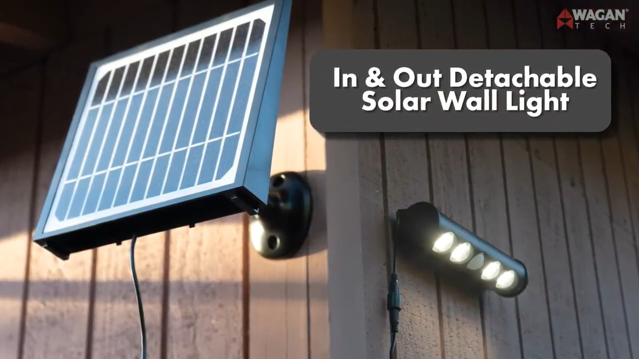 opplanet wagan unboxing in out detachable solar wall light 8567 video
