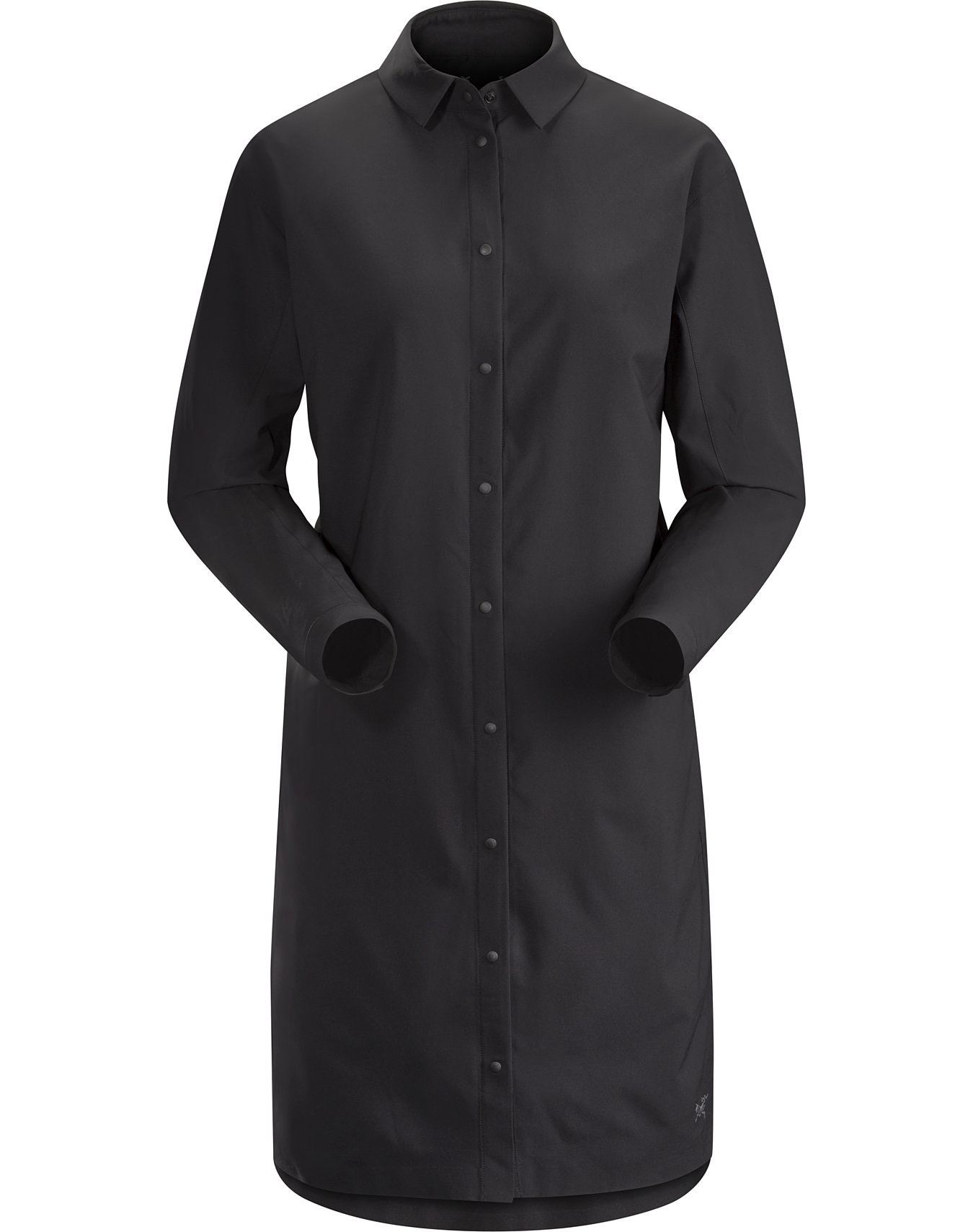 arc teryx contenta shirt dress ARC'TERYX Black Polyester Contenta Women's Mini Dress Gown NEW Size L